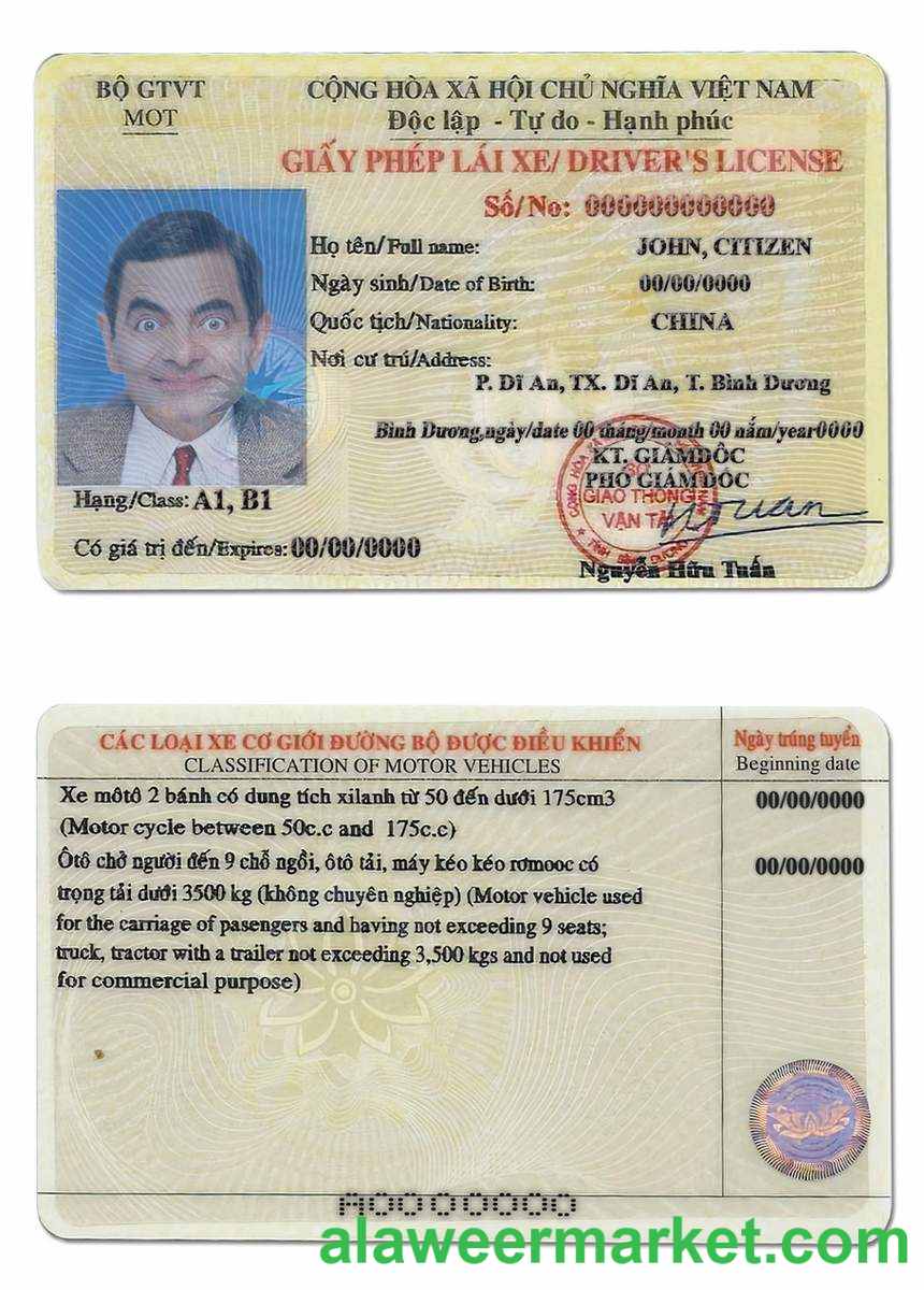 Vietnam driving license